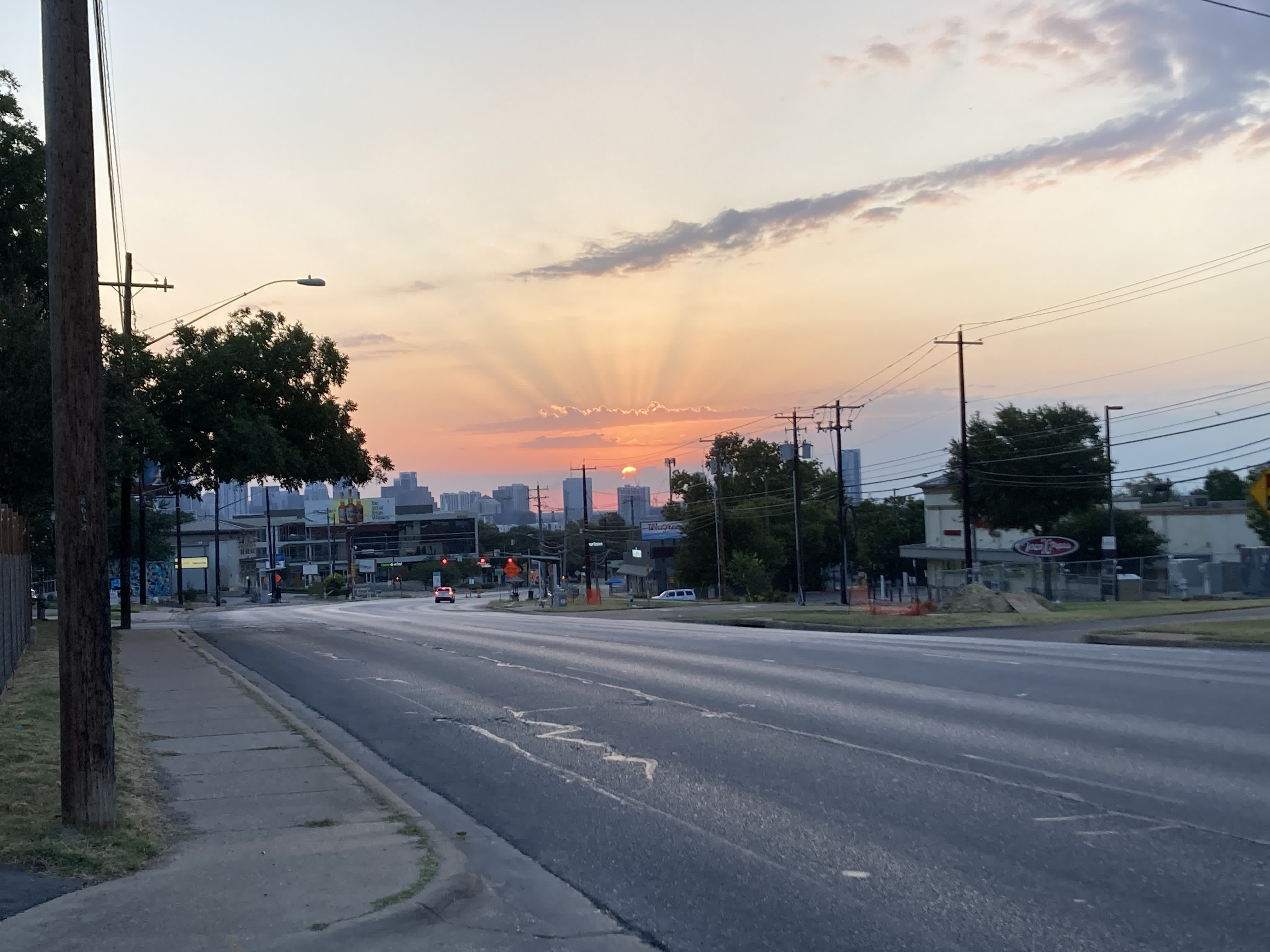 sunrise during my most recent long run around Austin, Texas